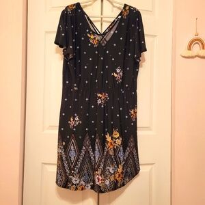 Maurices Floral Black Dress